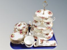 Approximately twenty seven pieces of Royal Albert Old Country Roses tea china,