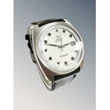 A gent's stainless steel Omega Seamaster automatic centre seconds calendar wristwatch, circa 1969,