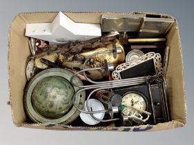 A box of household sundries and ornaments,