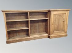 An oak open bookcase,