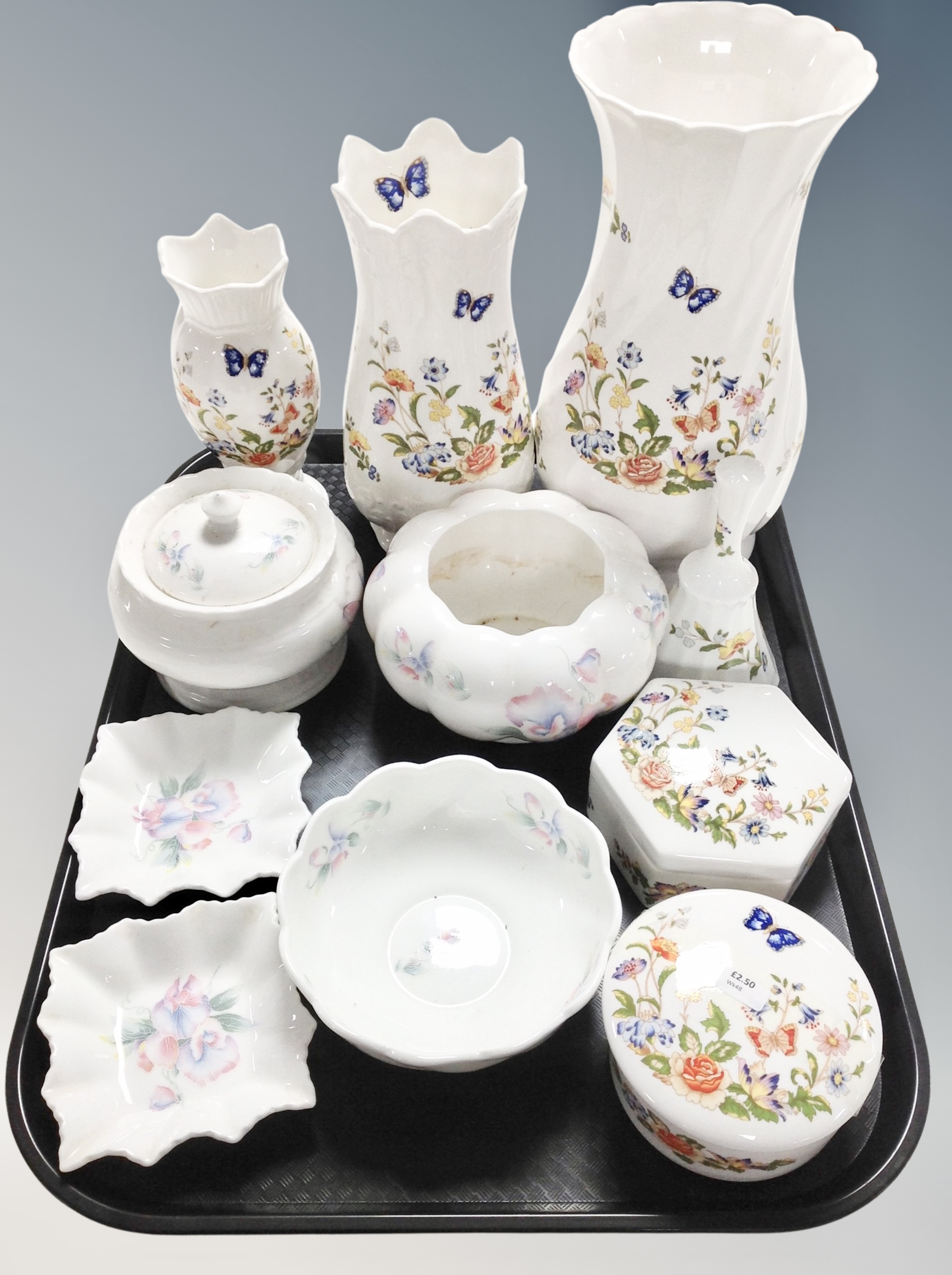 Eleven pieces of Aynsley Sweet heart and Cottage garden porcelain