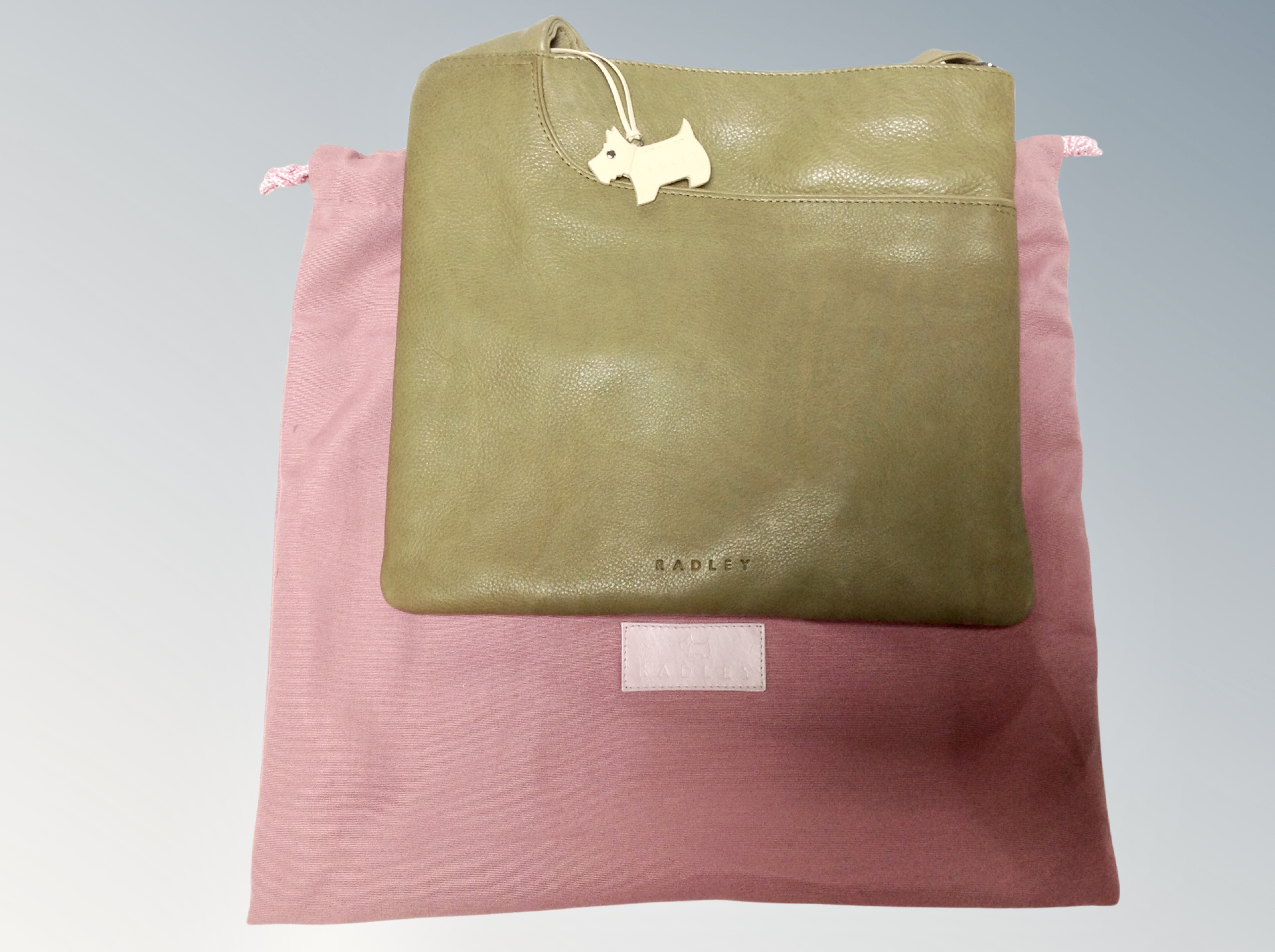 A lady's tan leather Radley shoulder bag together with a further example in olive leather, - Image 2 of 2