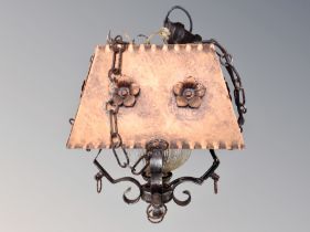 A copper effect metal lantern