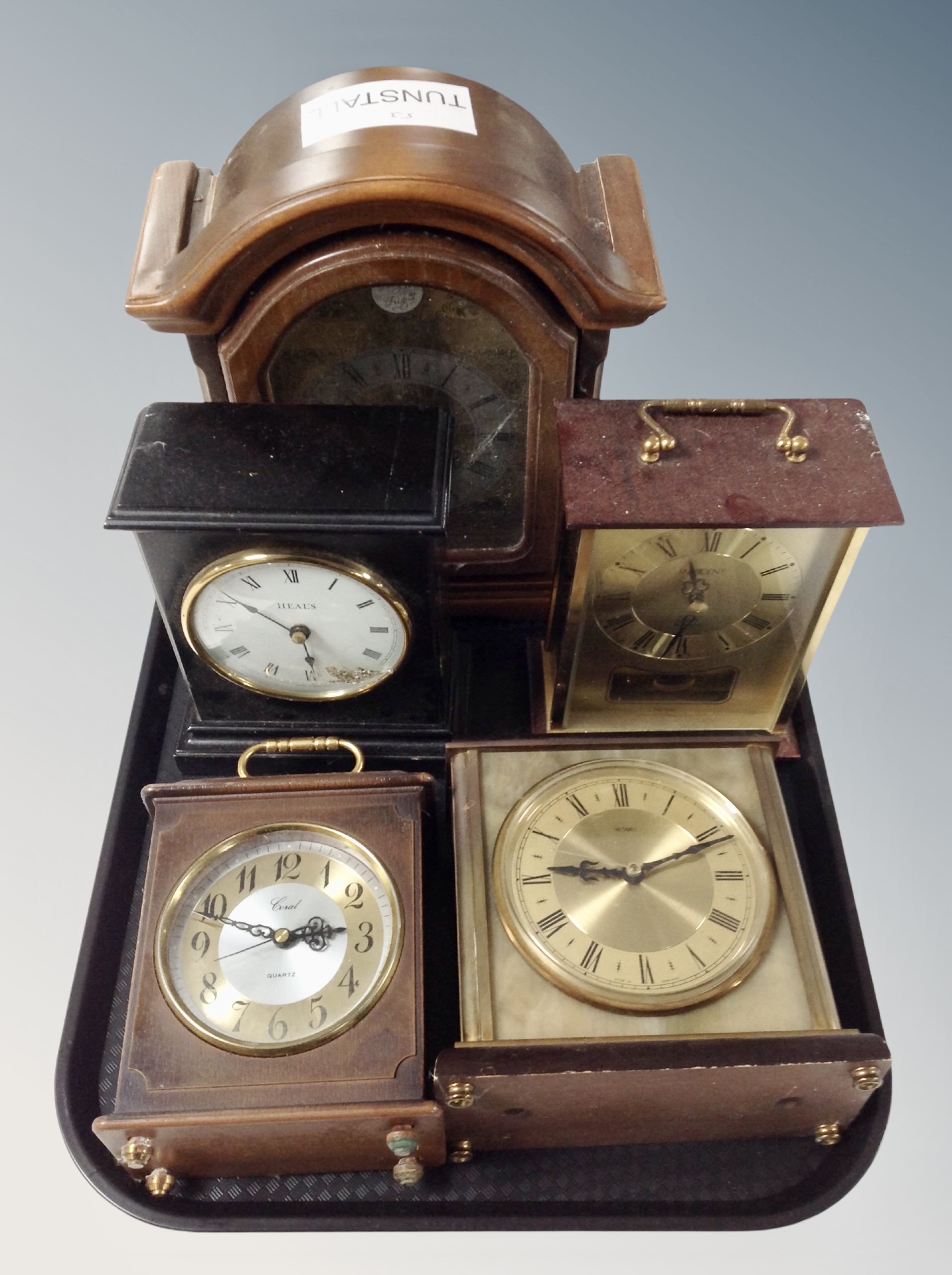 Five contemporary mantel clocks