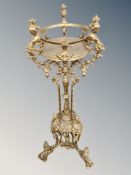 An ornate gilt metal jardiniere stand height 100 cm