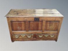 A George III oak mule chest,