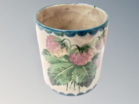 A Wemyss crackle glazed cylindrical pot,