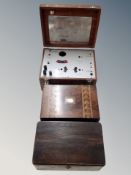 A Pye portable potentiometer and two Victorian table boxes