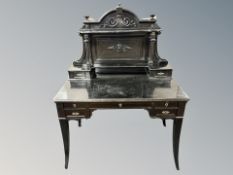 A 19th century ebonised writing table width 108 cm