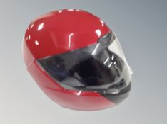 A motorcycle helmet