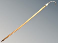 A Victorian ram's horn walking stick