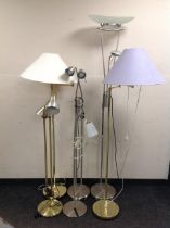 Six Continental floor lamps