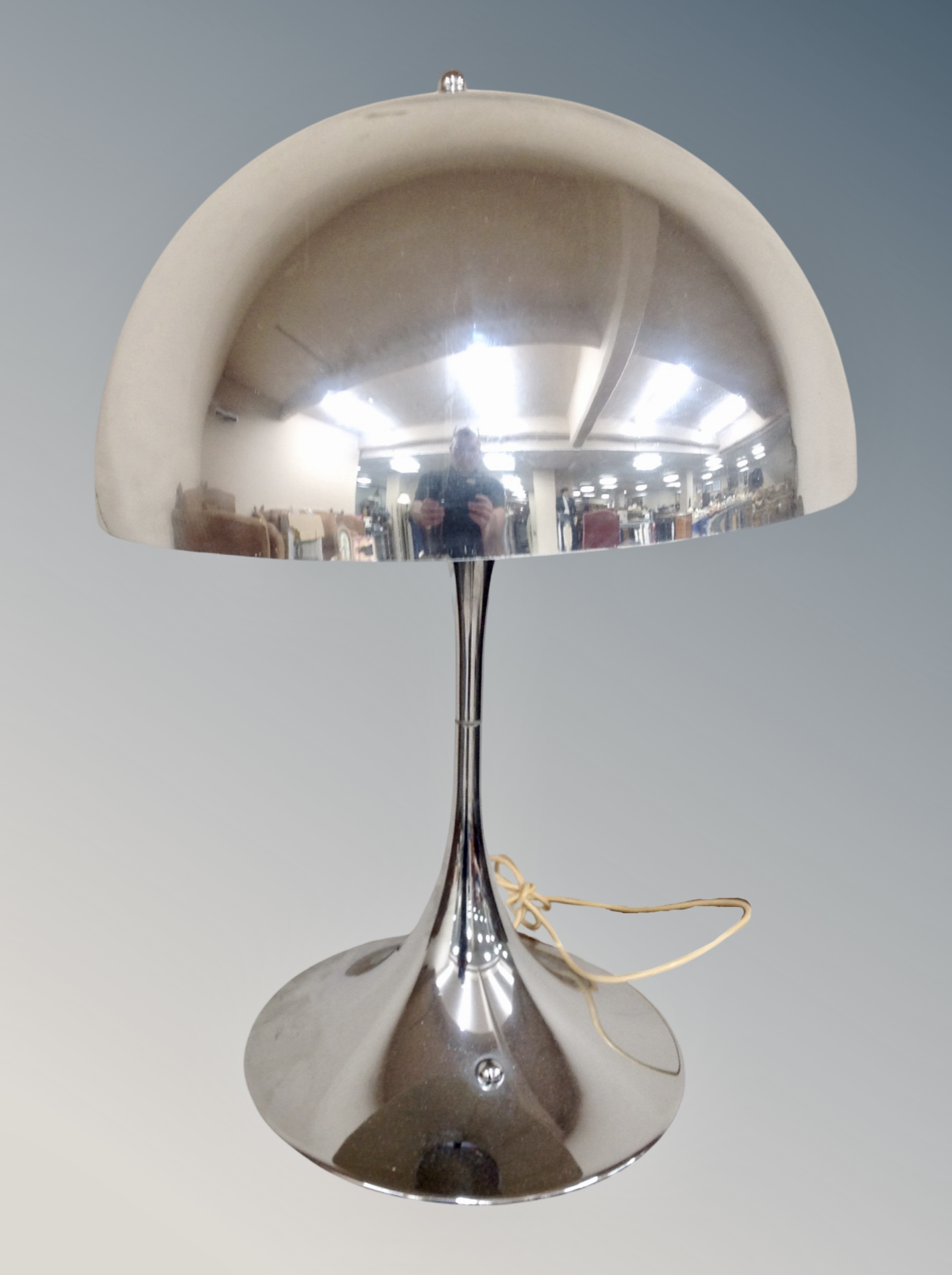 A Scandinavian mushroom table lamp by Louis Poulsen and Company (continental wiring)