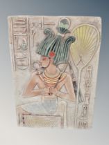 An Egyptian style ceramic plaque,