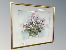 Margaret Adamson : Still life of flowers, watercolour,