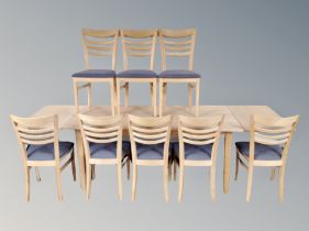 A Scandinavian extending dining table, length 280 cm,