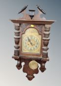 A Continental eight day wall clock with