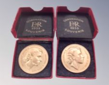 Two 1953 Coronation souvenir tokens