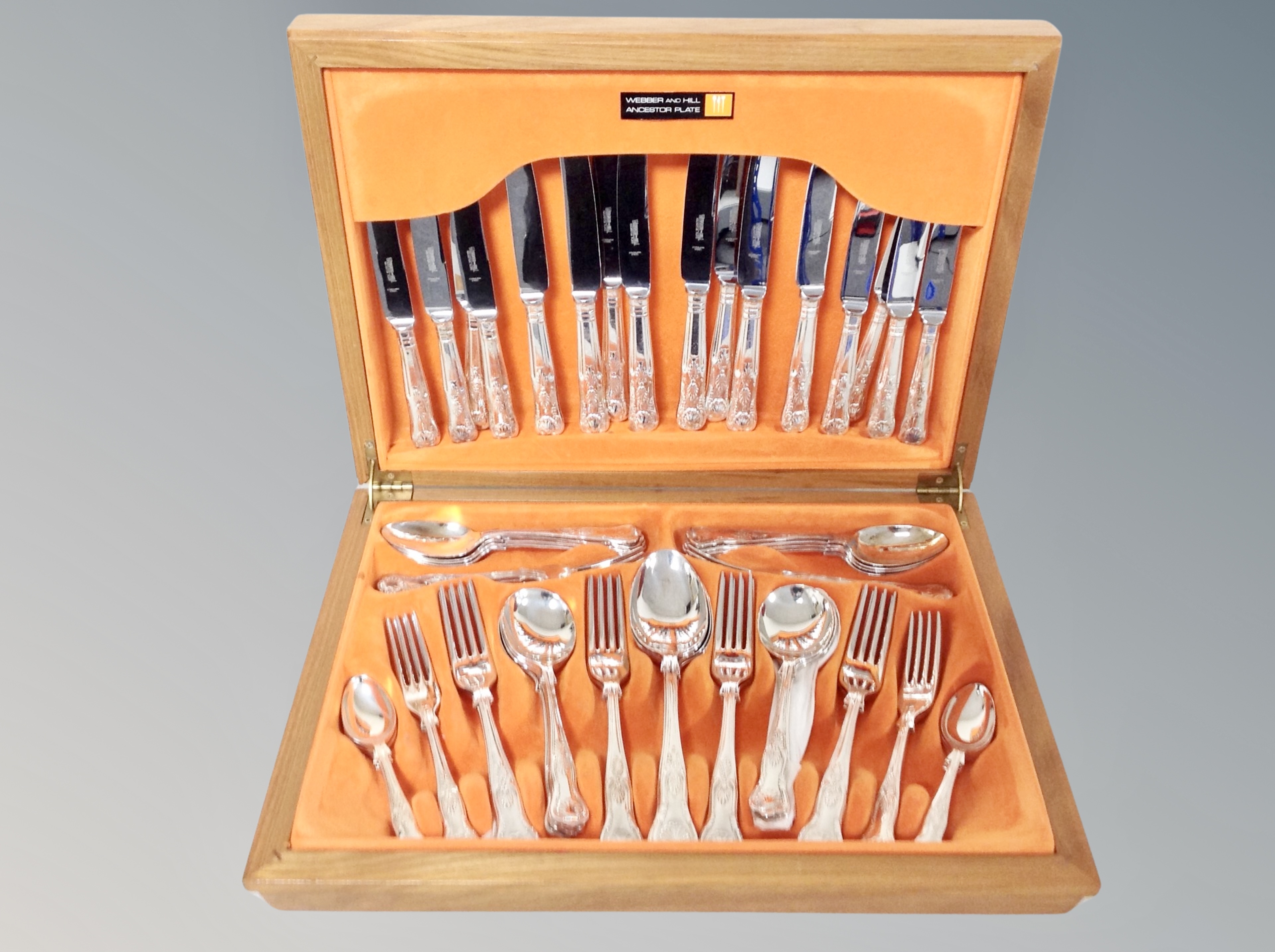 A canteen of Webber and Hill stainless steel cutlery