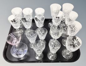 A group of crystal wine glasses, Royal Doulton,