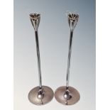 A pair of Vera Wang plated candlesticks,
