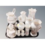 Seventeen pieces of Aynsley Wild Tudor porcelain
