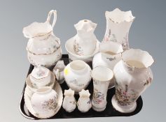 Seventeen pieces of Aynsley Wild Tudor porcelain