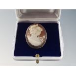 A silver cameo brooch