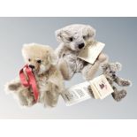 A Suzy bears and Friends teddy bear together with two further limited edition teddy bears by Alison