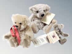 A Suzy bears and Friends teddy bear together with two further limited edition teddy bears by Alison