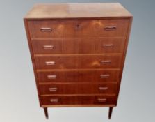 A Danish teak chest of six drawers,