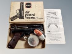 A Webley Premier air pistol .