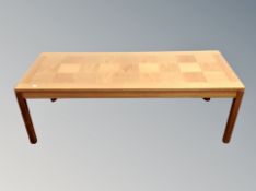 A teak rectangular coffee table,