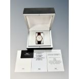A gent's 18ct rose gold IWC Schaffhausen Portofino automatic calendar centre seconds wristwatch,