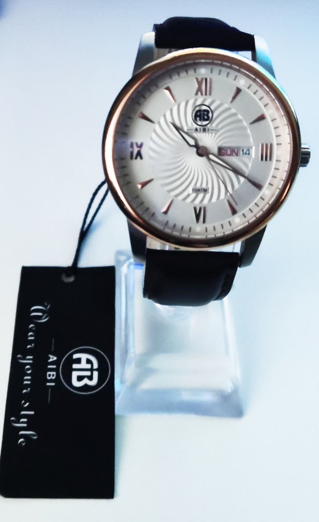 A new gent's Aibi watch with tag. Japanese movement.