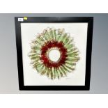 Christine Romano : Super Nova, kiln-formed glass, signed, 43 cm x 43 cm, framed.