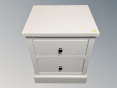 A contemporary two drawer bedside stand
