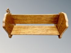 Squirrelman : A Wilf Hutchinson English oak book trough, width 47 cm.