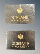 Two sealed packs of mid 20th century Sobranie Black Russian cigarettes (2)