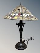 A Tiffany style leaded glass table lamp height 64 cm