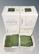 Six boxes of green glazed ceramic tiles