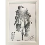 Alexander Millar : Gadgie on a Bicycle with Two Dogs, pencil, signed, 29 cm x 20 cm, framed.