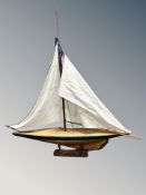 A 20th century wooden pond yacht with sale,