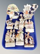 Nine 19th century Staffordshire figures