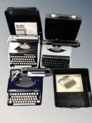 Two Silver Reed typewriters and a Remington typewriter
