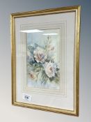 Penny Ward : Still life of roses, watercolour, 13 cm x 22 cm,
