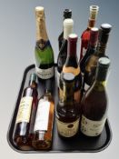 Eleven various bottles of alcohol including Calvados, Monsigny Brut,