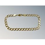 A 9ct yellow gold flat link bracelet. CONDITION REPORT: 5.8g.