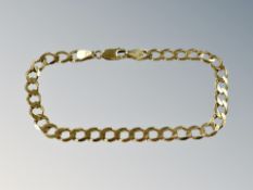 A 9ct yellow gold flat link bracelet. CONDITION REPORT: 5.8g.