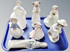 A Coalport figure - Birthday Wishes, together with Royal Worcester figure - Hannah,